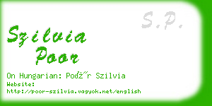 szilvia poor business card