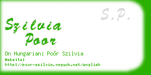szilvia poor business card